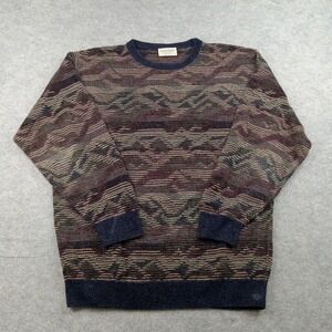Tricots St Raphael Sweater Mens Large Multicolor Knit‎ Crewneck Pullover USA